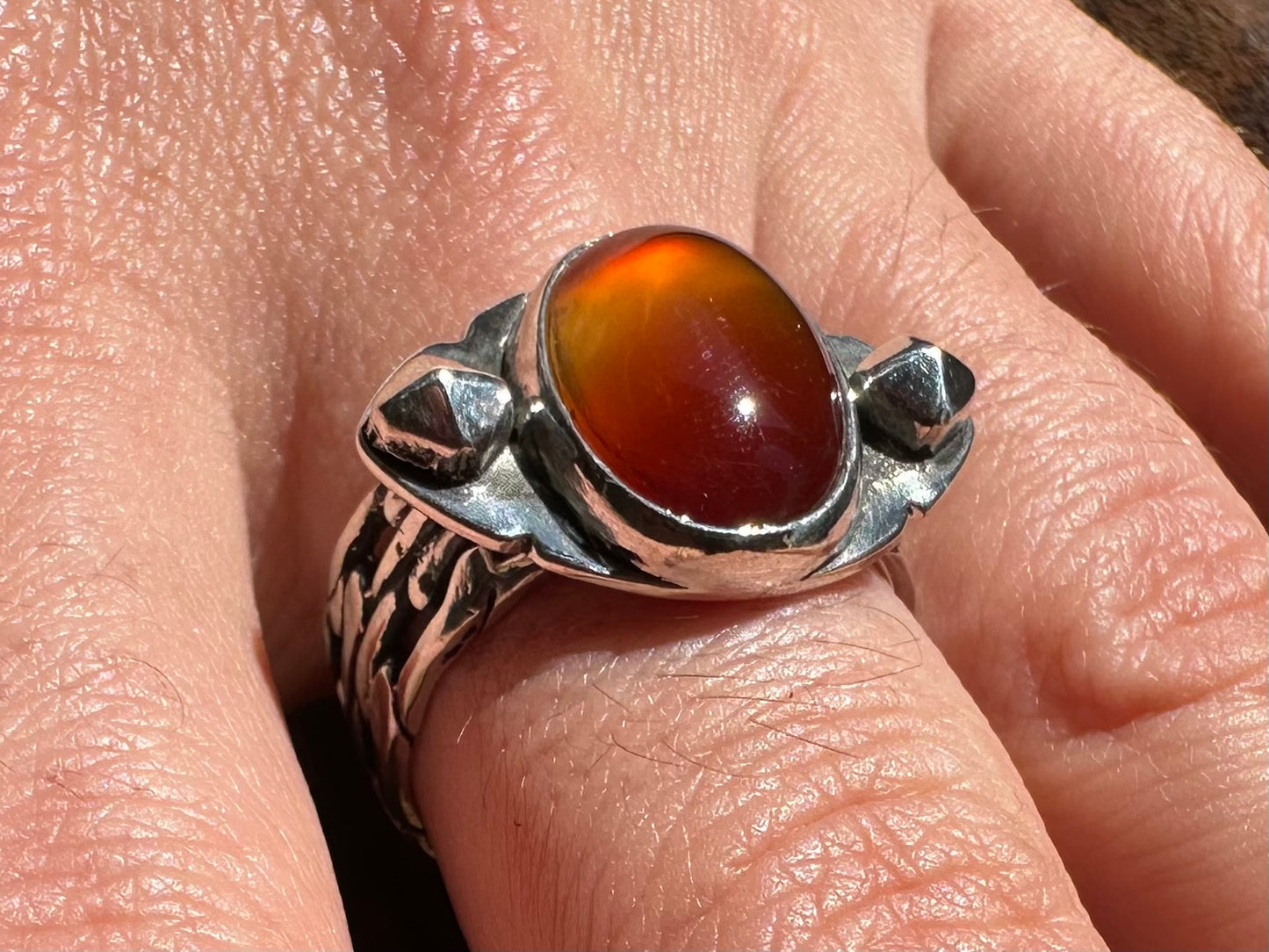 Studs and chains ring