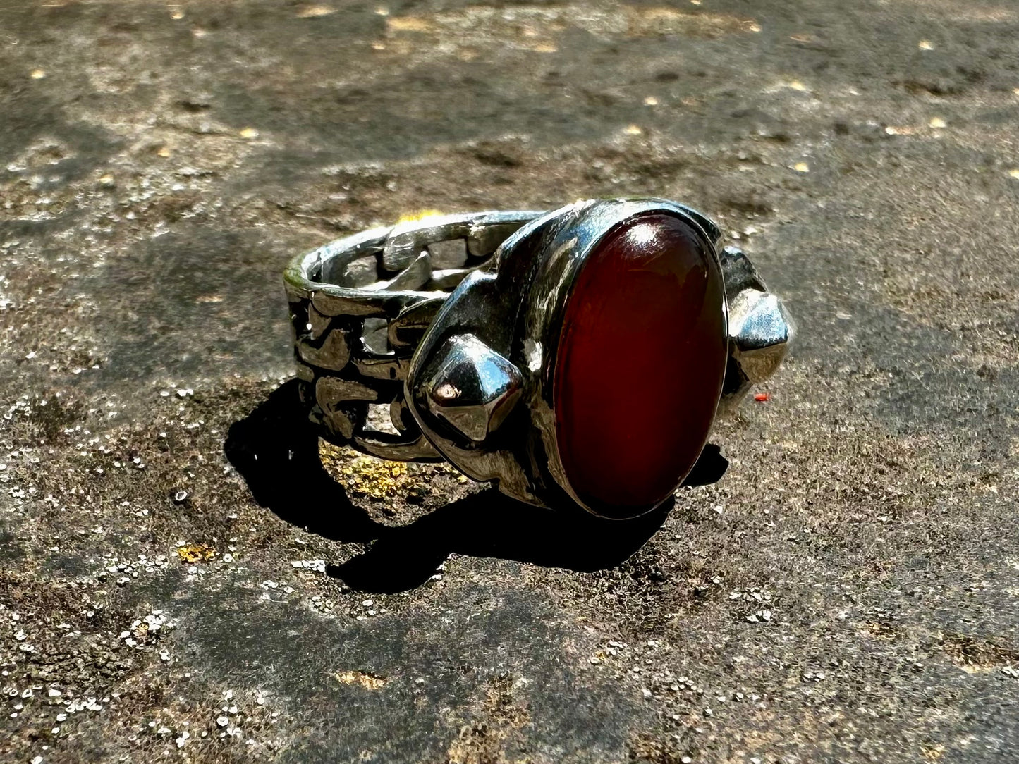 Studs and chains ring