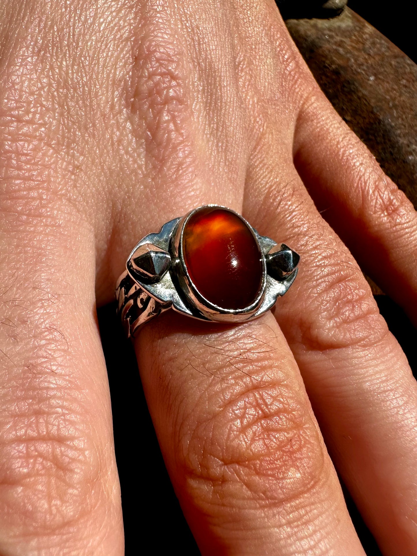 Studs and chains ring