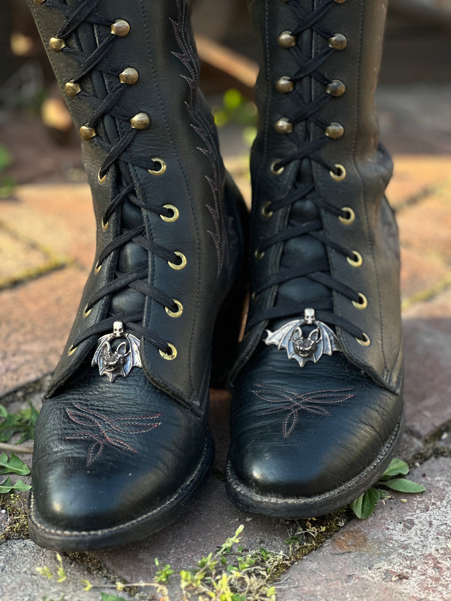 Evil bat bootlace charms