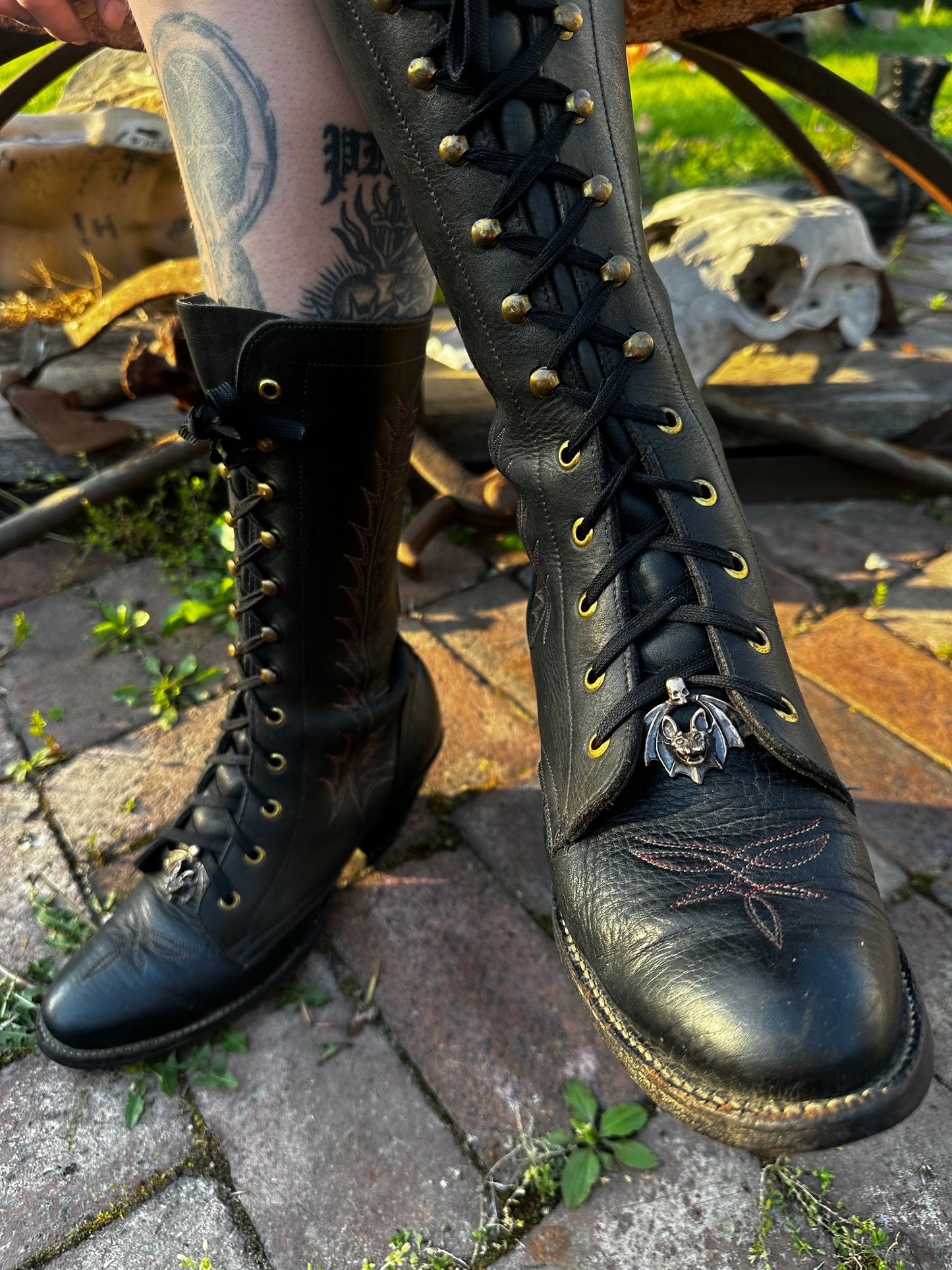 Evil bat bootlace charms