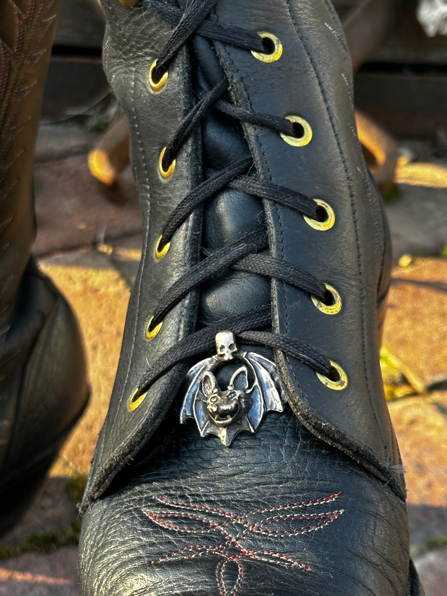 Evil bat bootlace charms