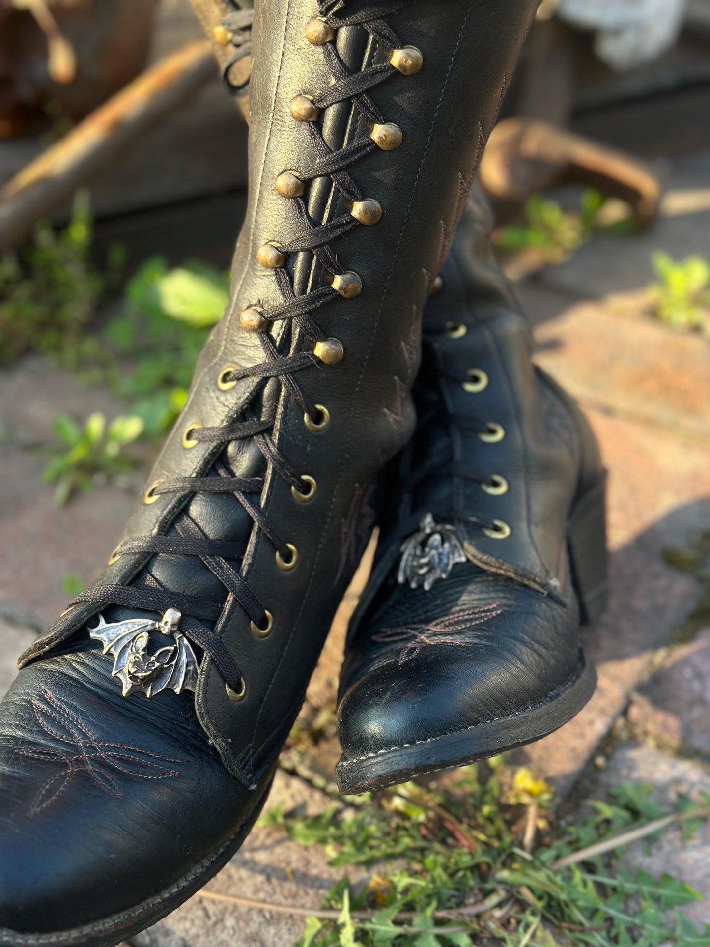 Evil bat bootlace charms