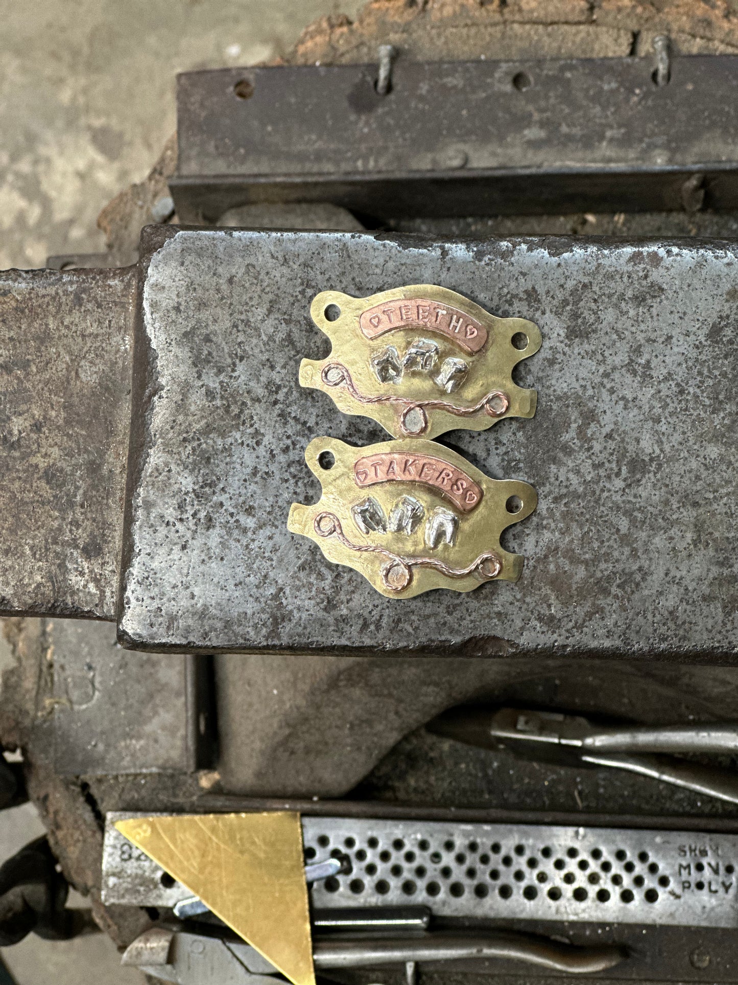 OOAK "Teeth Takers" bootlace charms