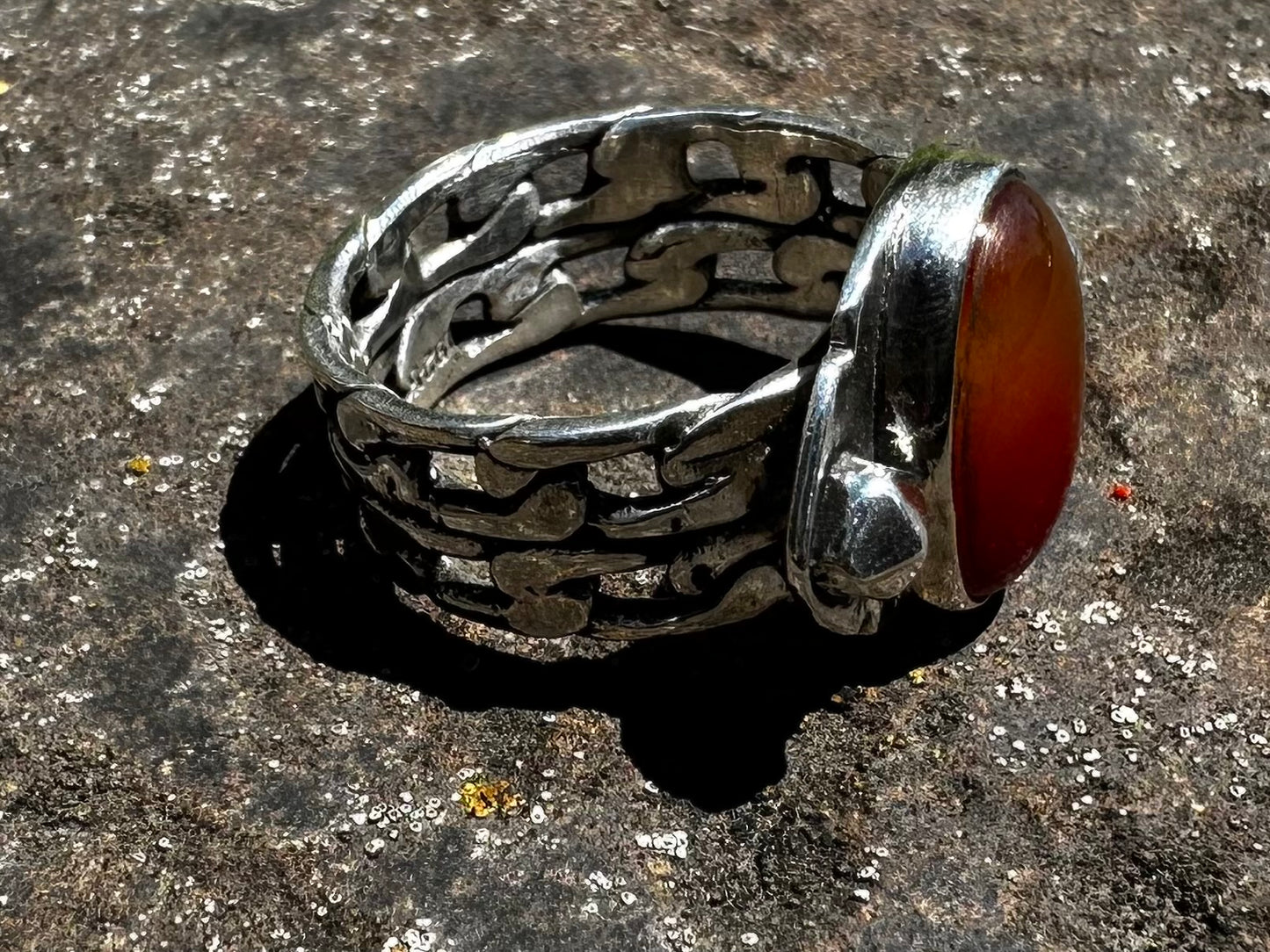 Studs and chains ring