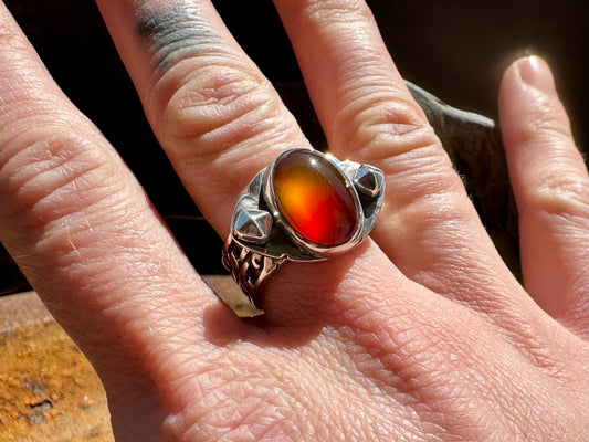 Studs and chains ring