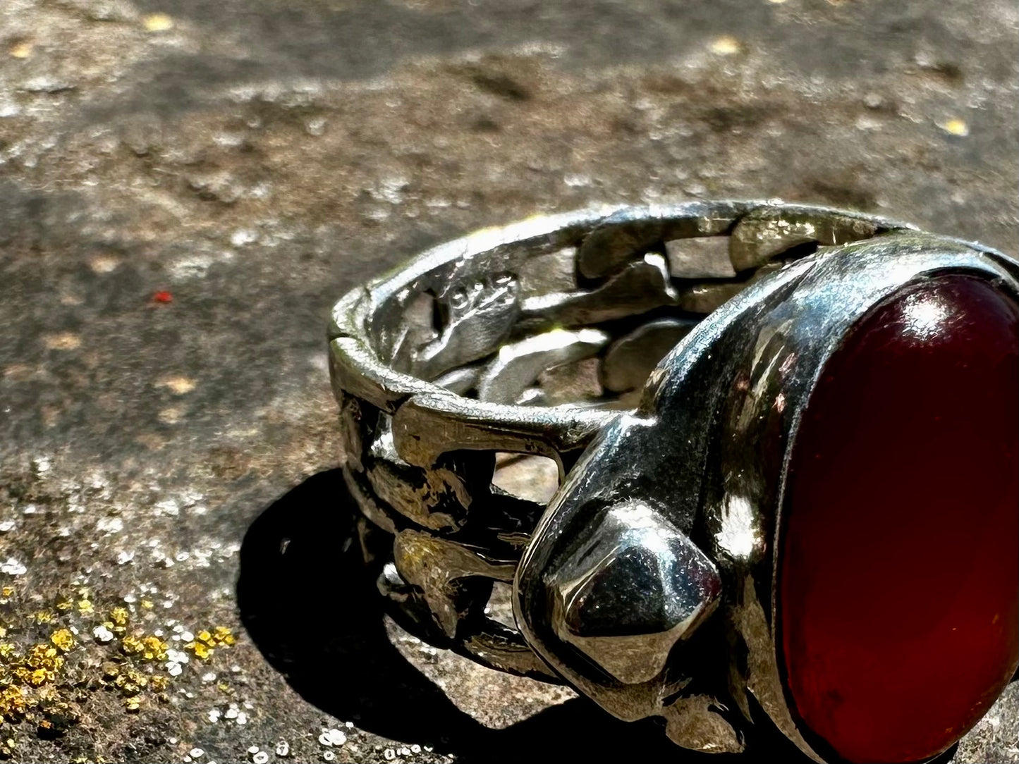 Studs and chains ring