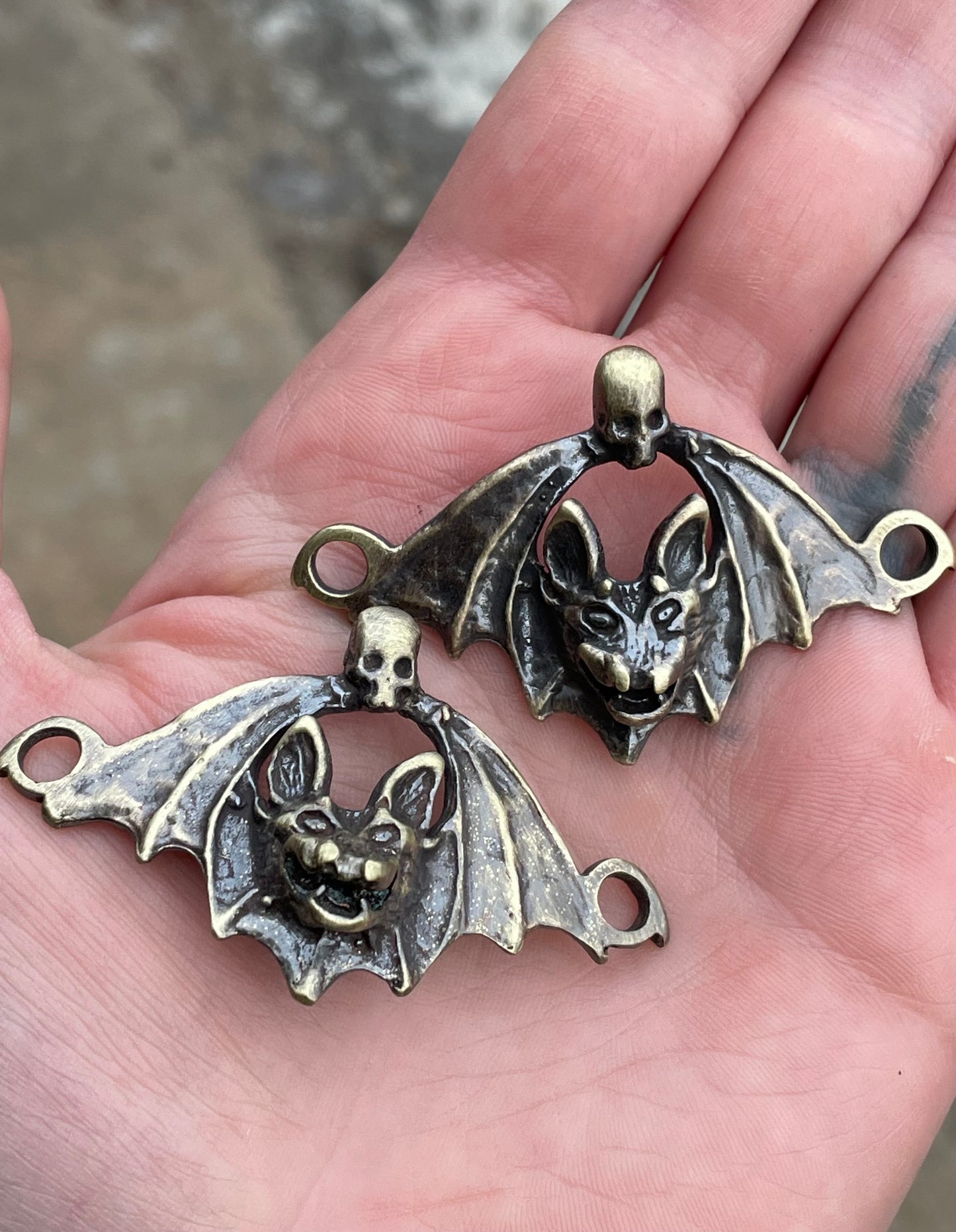 Evil bat bootlace charms