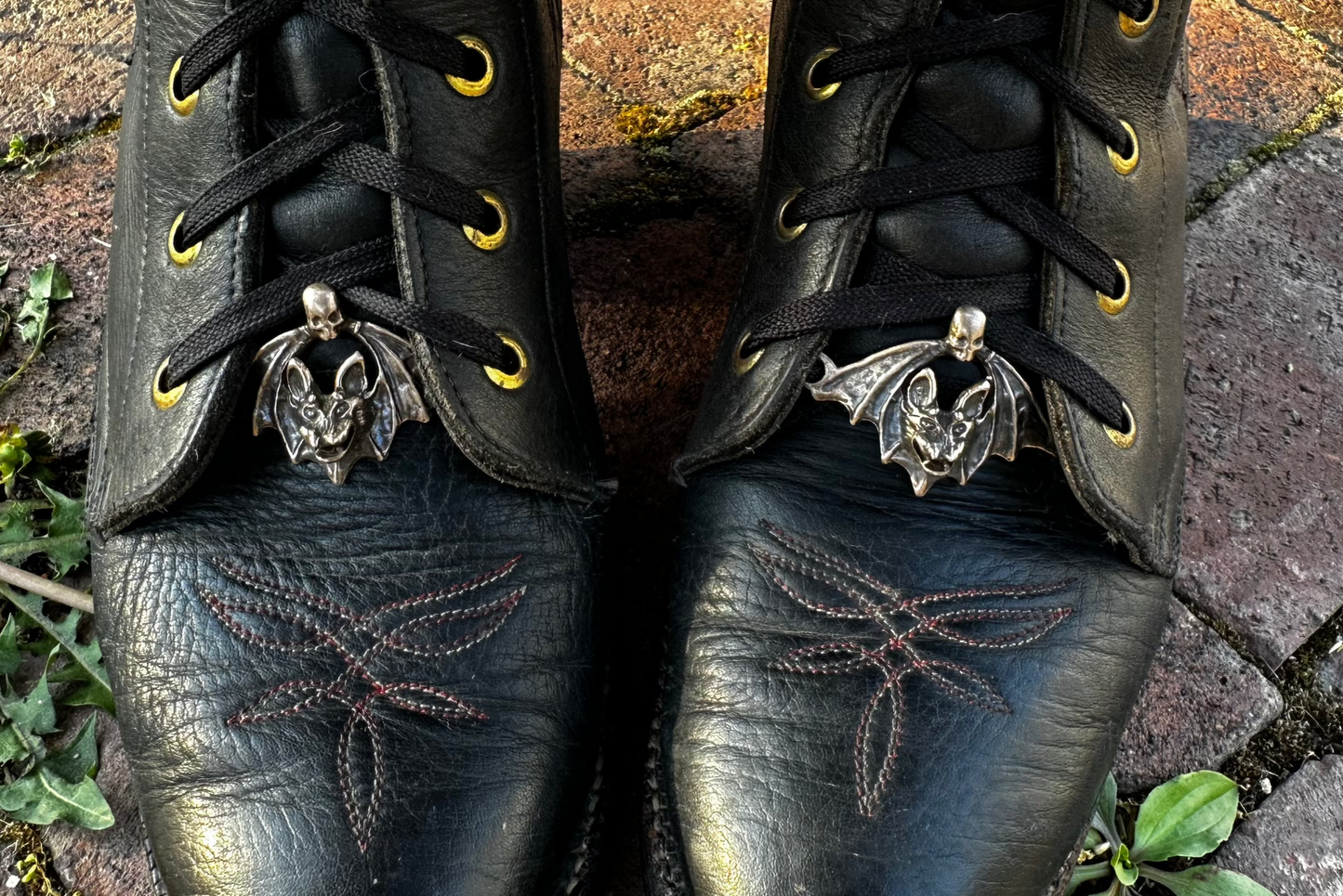 Evil bat bootlace charms